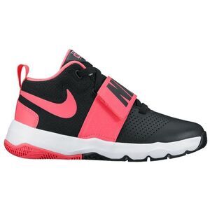 Nike Team Hustle hi top D8 GS Black Racer hot Pink girls Size 5 youth
